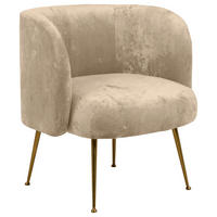 SESSEL Velours Beige    - Beige/Goldfarben, KONVENTIONELL, Textil (74/77/70cm) - MID.YOU