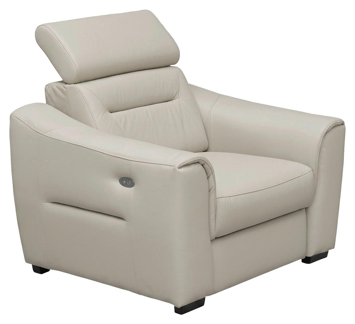 RELAXSESSEL Lederlook Echtleder Relaxfunktion, Kopfteilverstellung, Rücken echt    - Wengefarben/Creme, Design, Leder/Holz (100/104/102cm) - Celina Home