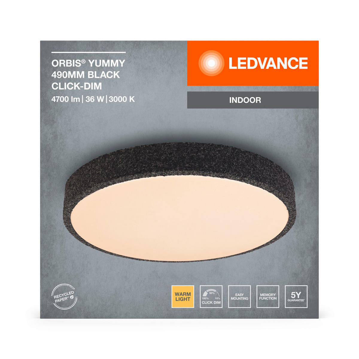 LED-DECKENLEUCHTE 49/7 cm   - KONVENTIONELL, Metall (49/7cm) - Ledvance