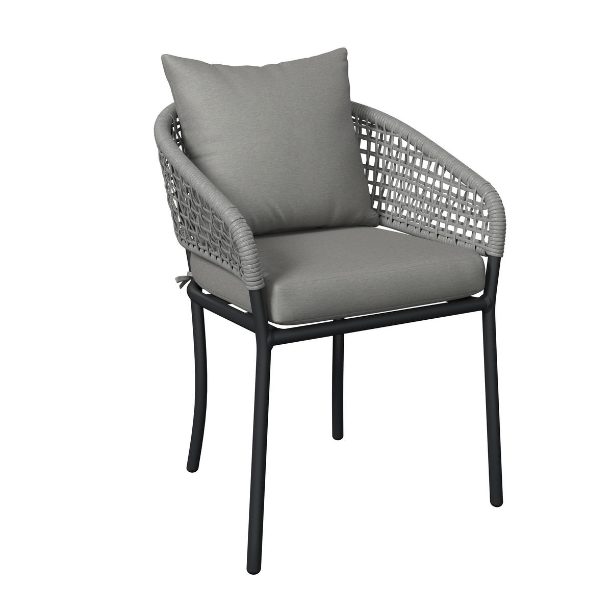 GARTENSTUHL Metall, Kunststoff, Textil Grau  - Anthrazit/Grau, MODERN, Kunststoff/Textil (60/76/62cm) - Ambia Garden