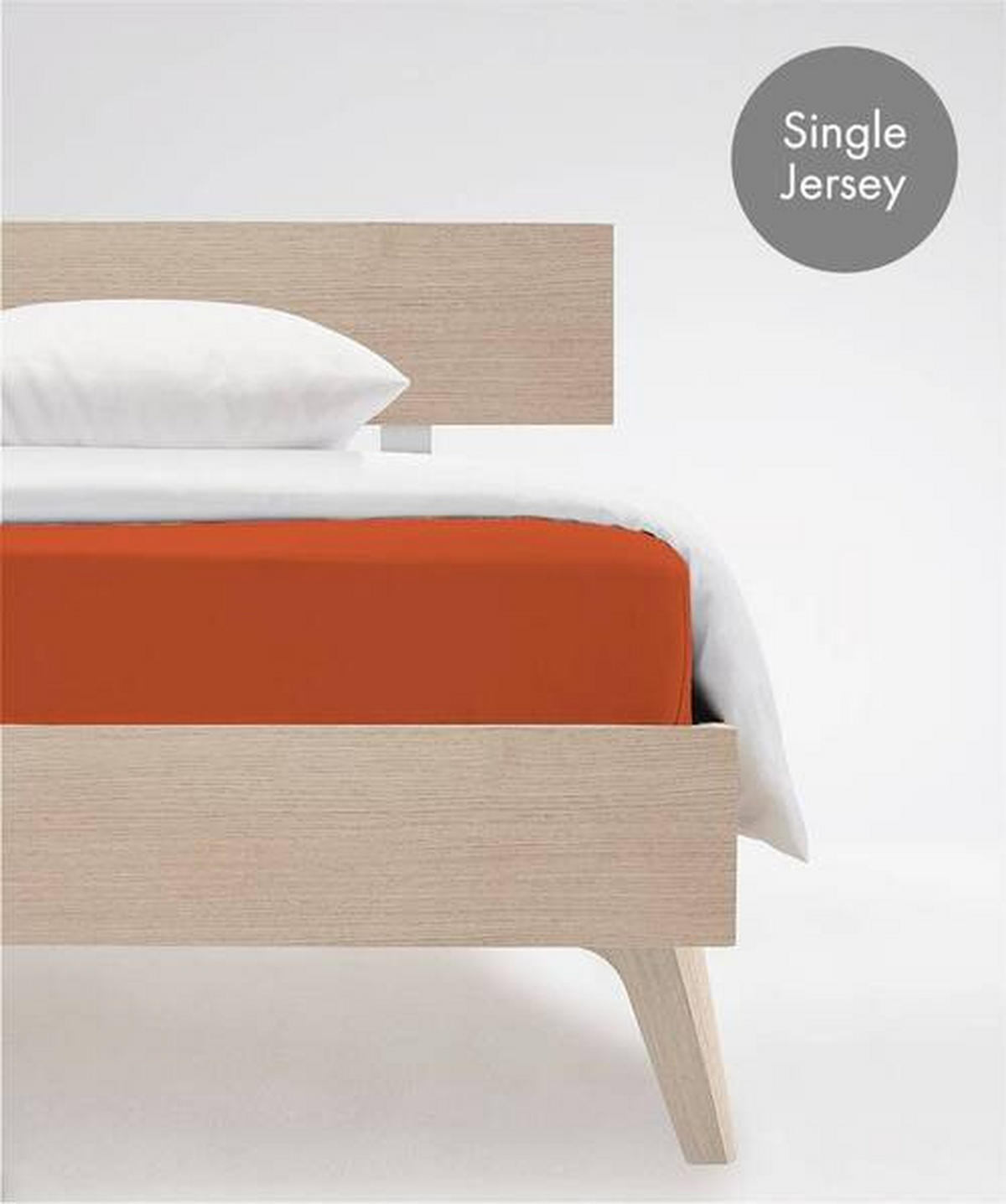 SPANNBETTTUCH Jenny C Single-Jersey  - Dunkelorange, Basics, Textil (100/200cm) - Fleuresse