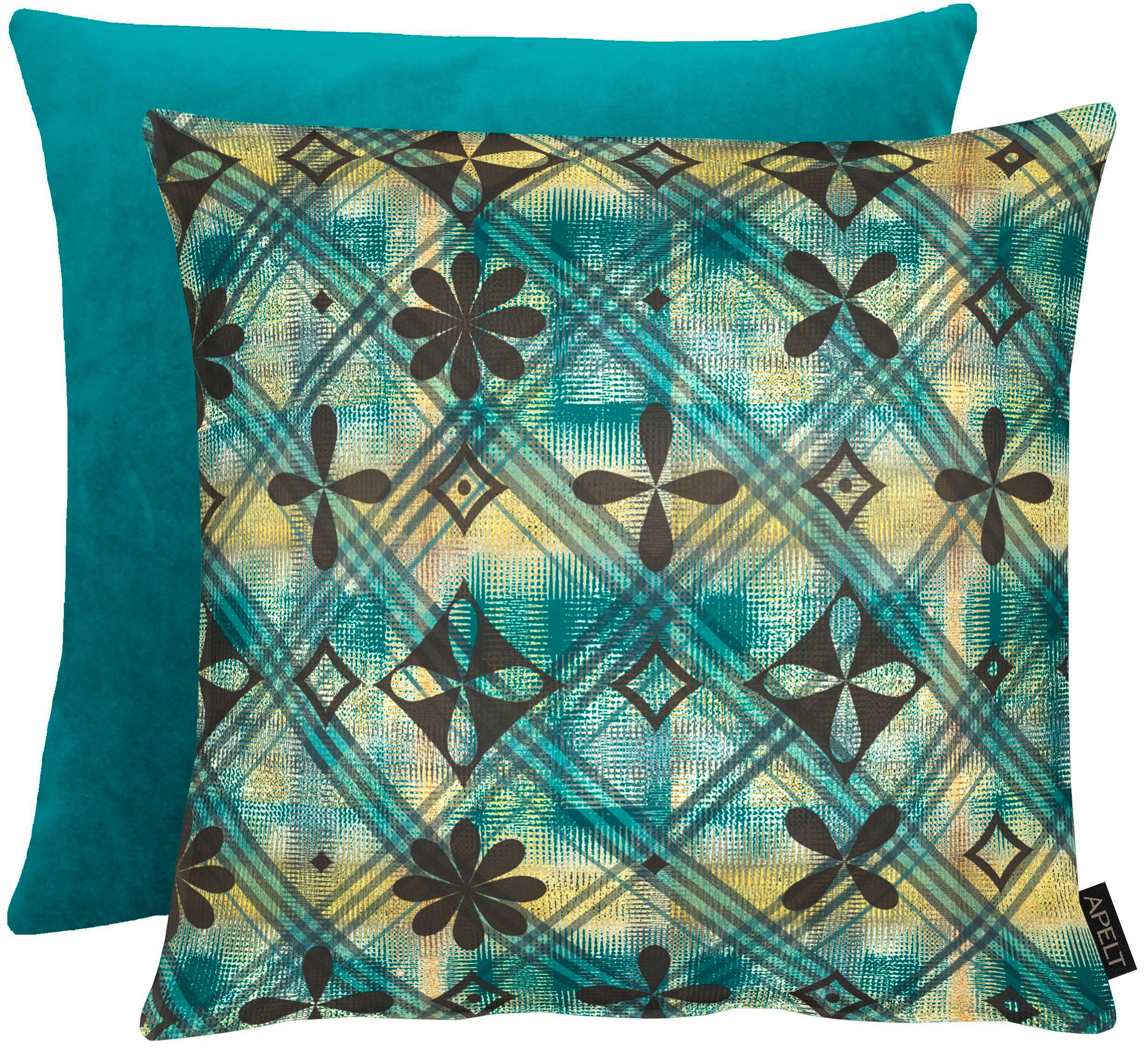 KISSENHÜLLE Unique 46/46 cm  - Türkis, Basics, Textil (46/46cm) - Ambiente