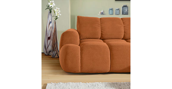 ECKSOFA Rostfarben Flachgewebe  - Rostfarben/Schwarz, KONVENTIONELL, Kunststoff/Textil (274/174cm) - Carryhome