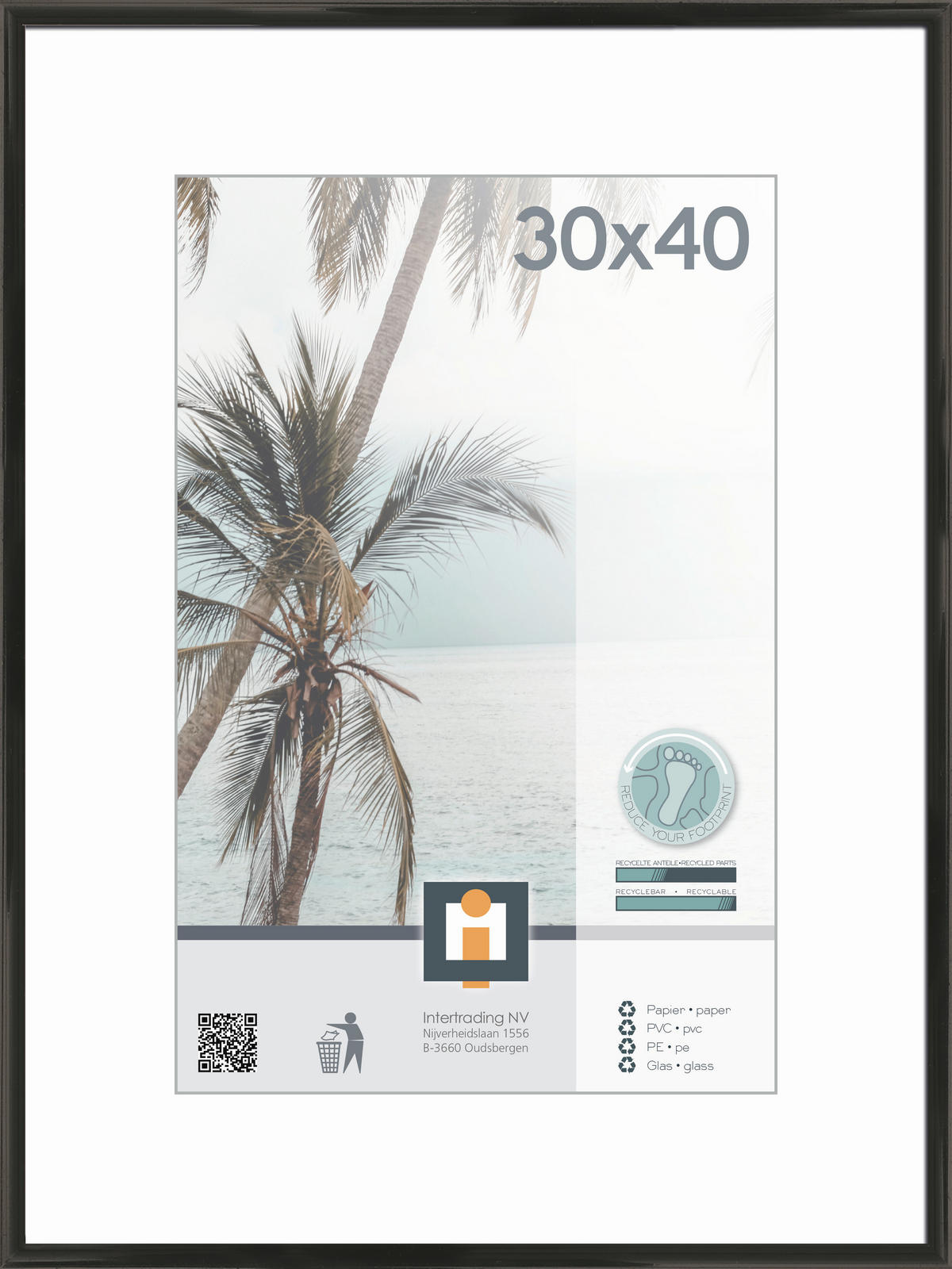 BILDERRAHMEN 30/40 cm  - Schwarz, Basics, Glas/Kunststoff (30/40cm)