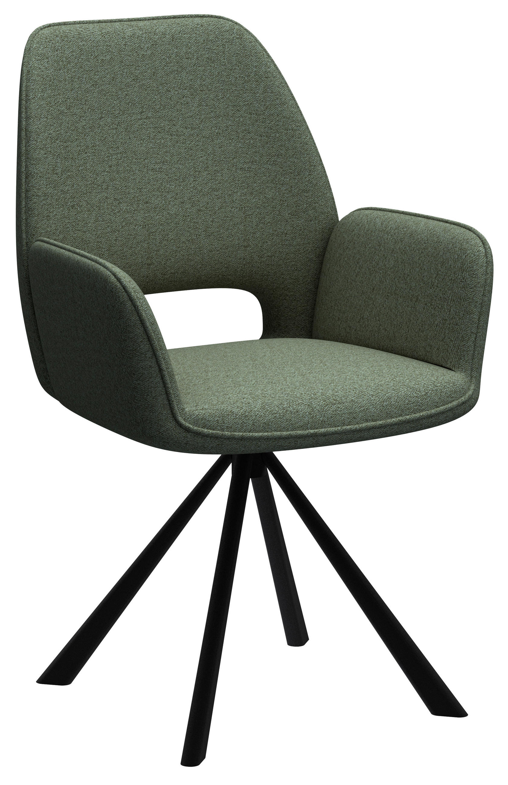 Scaun Cu Brațe din metal, textil, verde