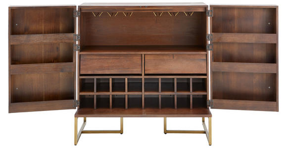 BARSCHRANK in Akaziefarben - Messingfarben/Akaziefarben, KONVENTIONELL, Holz/Holzwerkstoff (100/100/50cm) - Ambia Home
