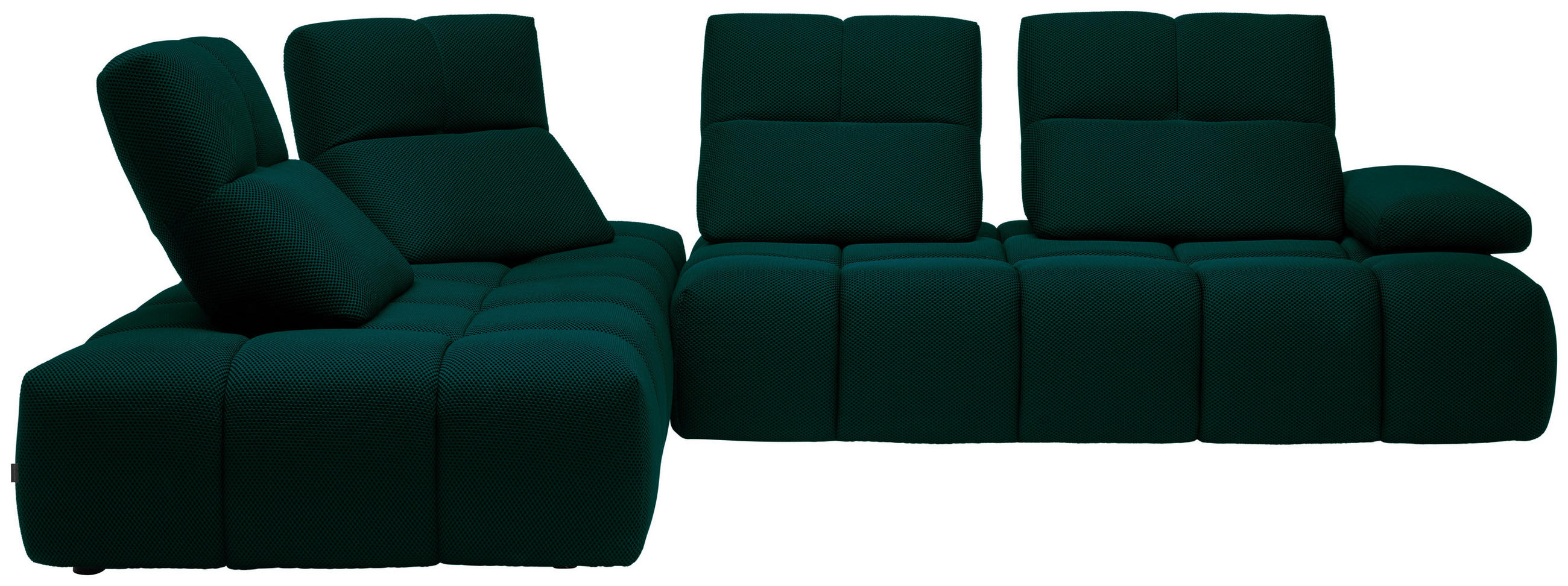 ECKSOFA  in Struktur Petrol  233/313 cm  - Petrol/Schwarz, Design, Kunststoff/Textil (233/313cm) - Belluti