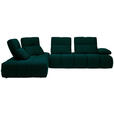 ECKSOFA  in Struktur Petrol  233/313 cm  - Petrol/Schwarz, Design, Kunststoff/Textil (233/313cm) - Belluti