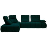 ECKSOFA in Struktur Petrol  233/313 cm  - Petrol/Schwarz, Design, Kunststoff/Textil (233/313cm) - Emilio Belluti