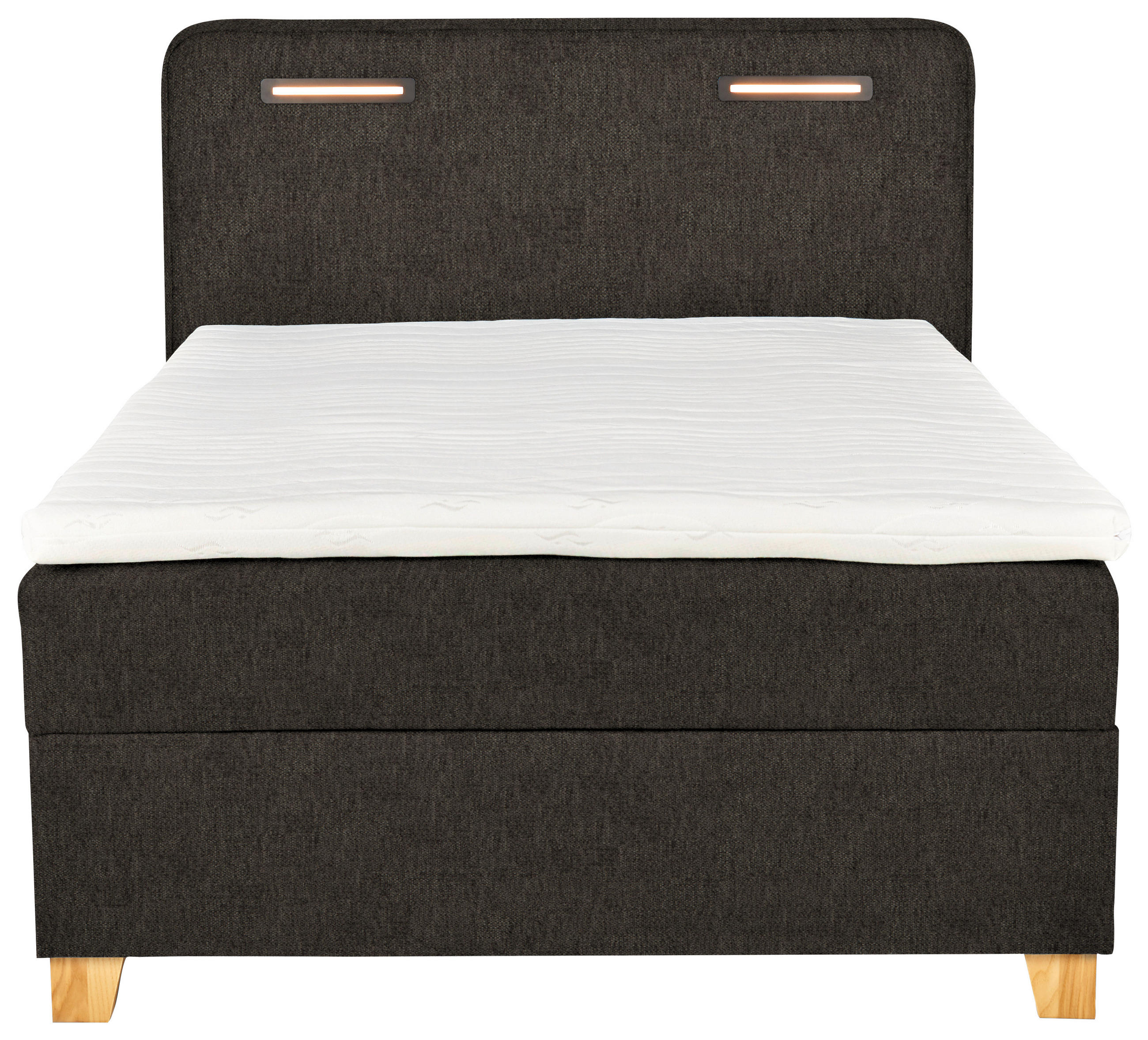 BOXBETT 120/200 cm  in Graubraun  - Graubraun, Konventionell, Holz/Textil (120/200cm) - Moderano