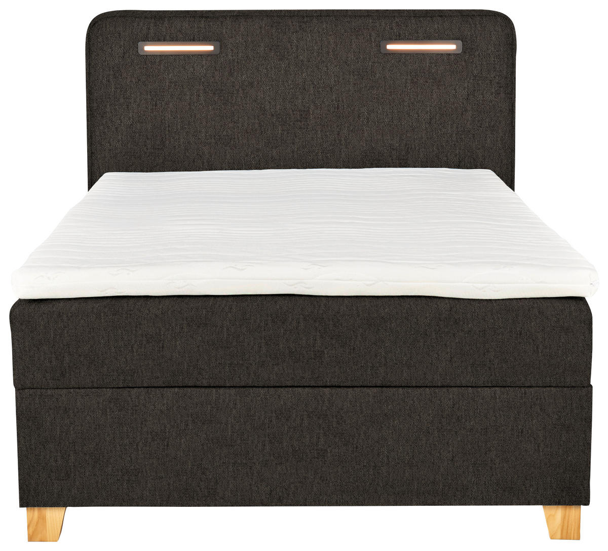 BOXBETT 120/200 cm  in Graubraun  - Graubraun, Konventionell, Holz/Textil (120/200cm) - Moderano