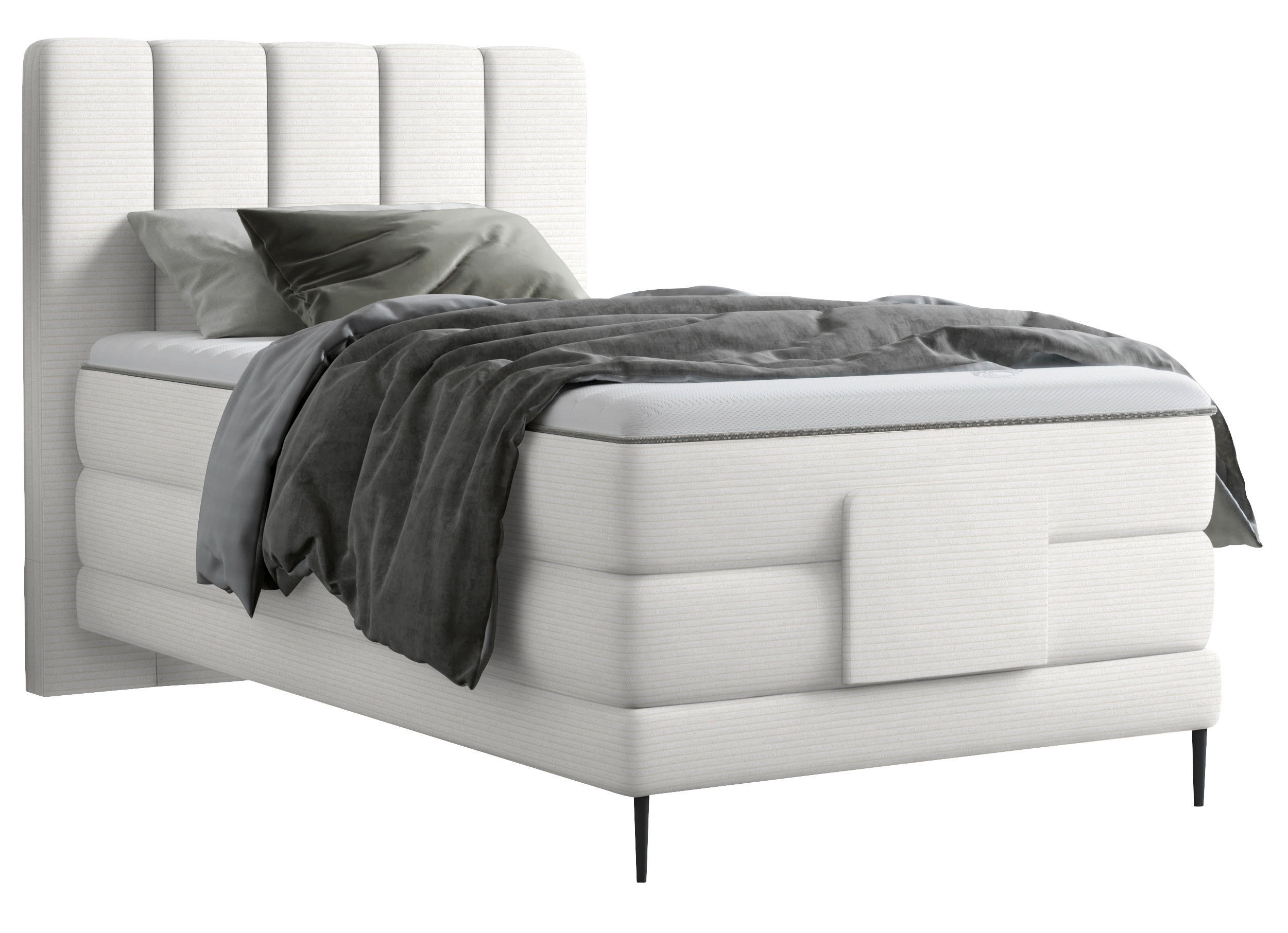 BOXSPRINGBETT 100/200 cm  in Creme  - Creme/Schwarz, Natur, Textil/Metall (100/200cm) - Esposa