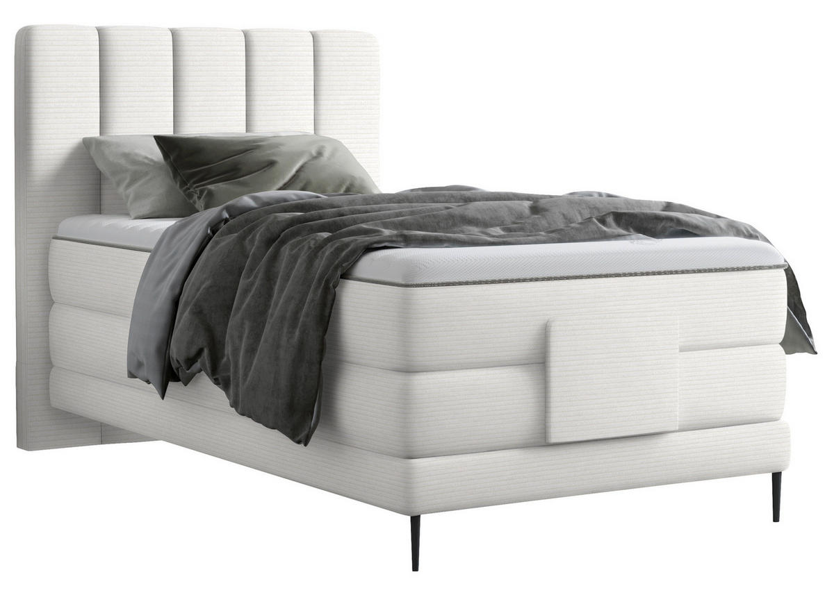BOXSPRINGBETT 100/200 cm  in Creme  - Creme/Schwarz, Natur, Textil/Metall (100/200cm) - Esposa