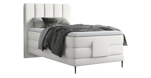 BOXSPRINGBETT 100/200 cm in Creme - Creme/Schwarz, Natur, Textil/Metall (100/200cm) - Esposa
