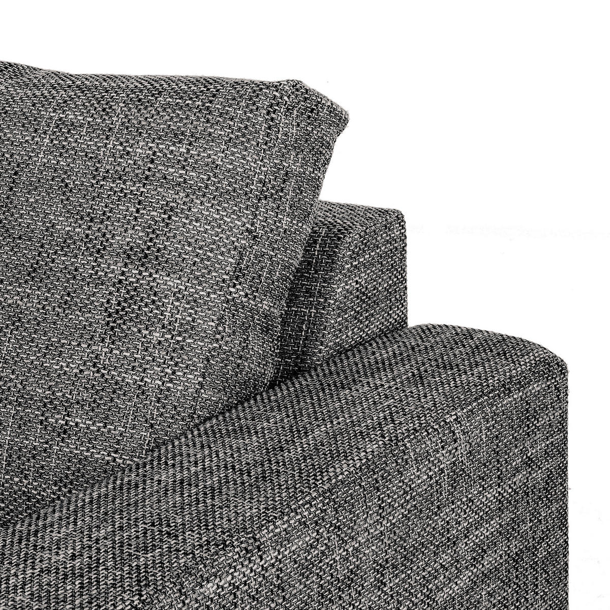 ECKSOFA in Struktur Schwarz  - Chromfarben/Schwarz, Design, Textil/Metall (200/144cm) - MID.YOU