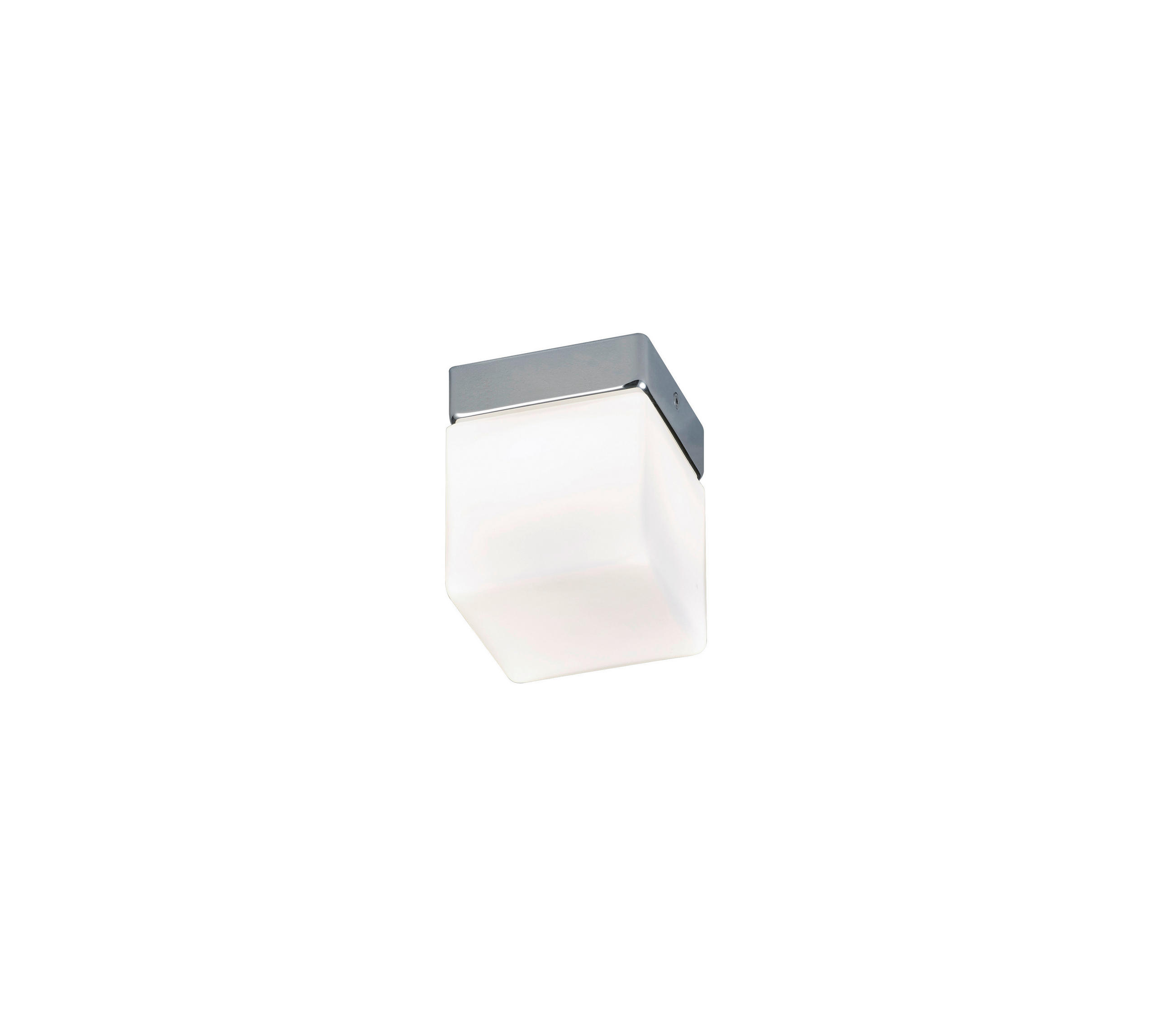 LED-DECKENLEUCHTE 10/10/12,5 cm   - Chromfarben, Design, Glas/Metall (10/10/12,5cm) - Helestra