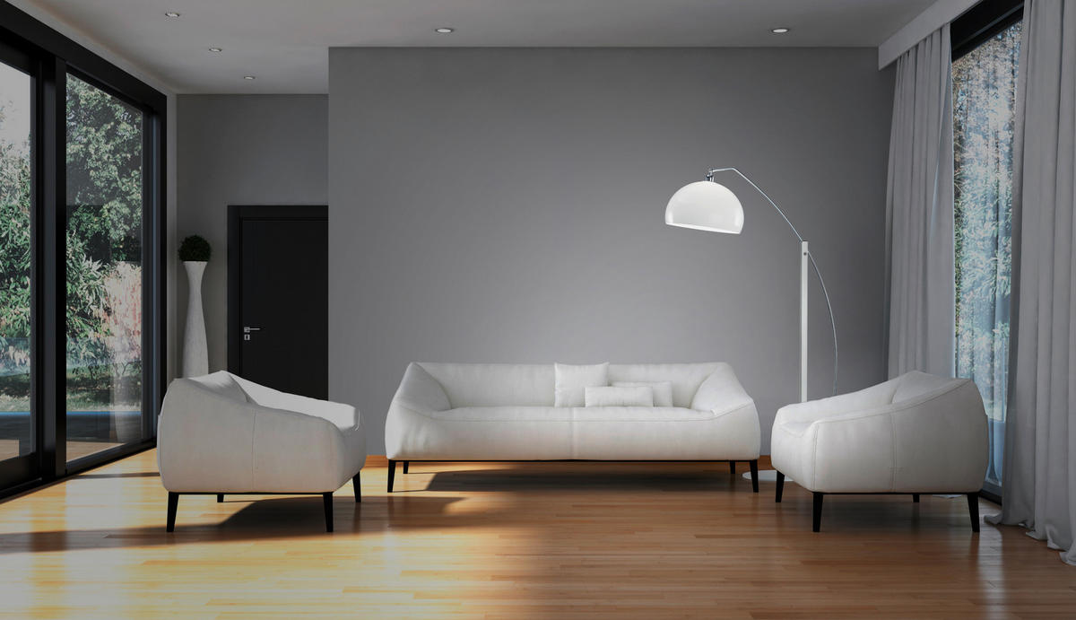BOGENLEUCHTE 170/40/190 cm    - Chromfarben/Weiß, Design, Kunststoff/Metall (170/40/190cm) - Helestra