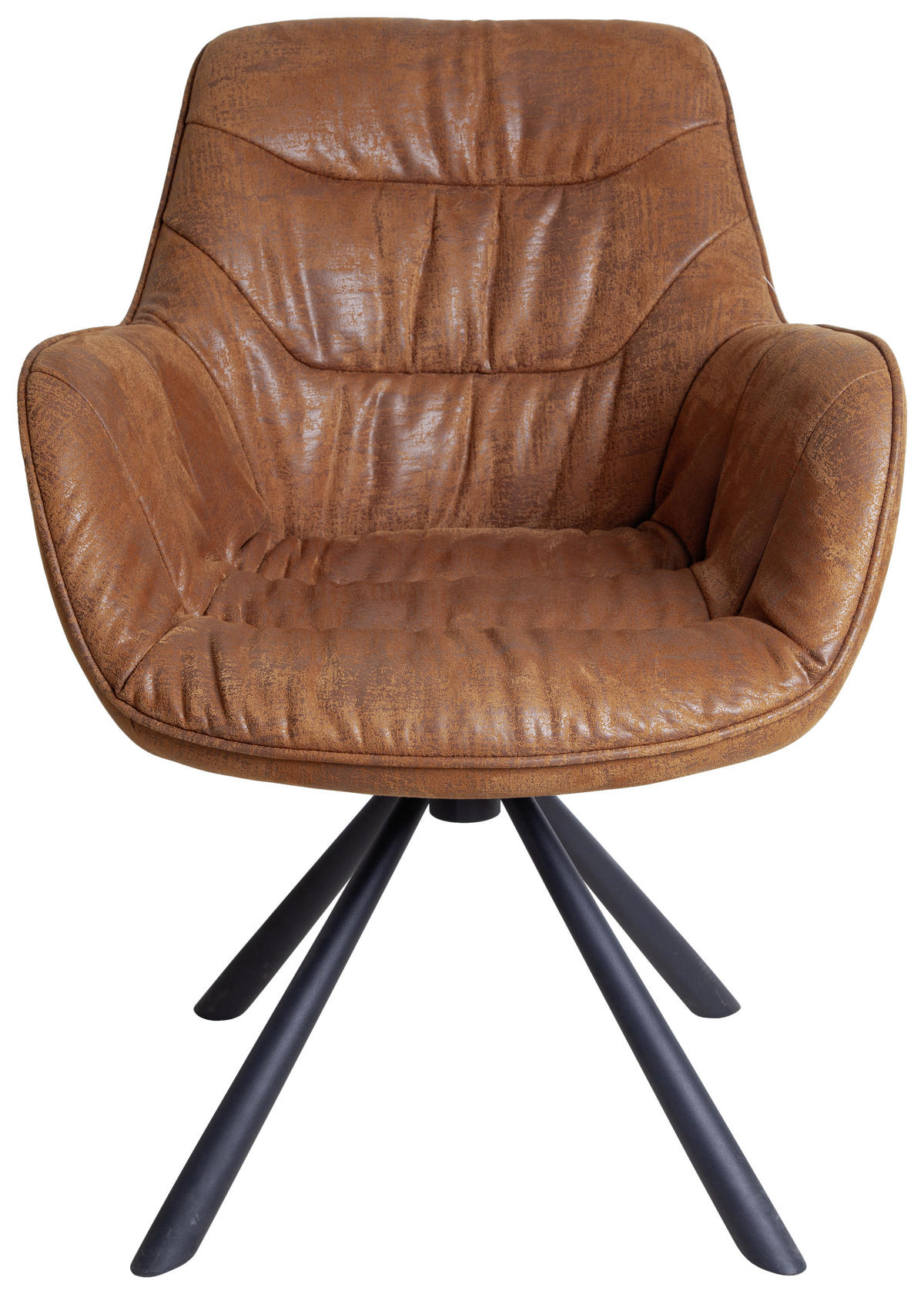 STOLIČKA S PODRÚČKAMI, štruktúra, hnedá, čierna - hnedá/čierna, Design, kov/textil (62/83,5/63cm) - Hom`in