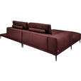 ECKSOFA  in Echtleder Bordeaux  201/304 cm  - Bordeaux/Schwarz, Design, Leder/Metall (201/304cm) - Belluti