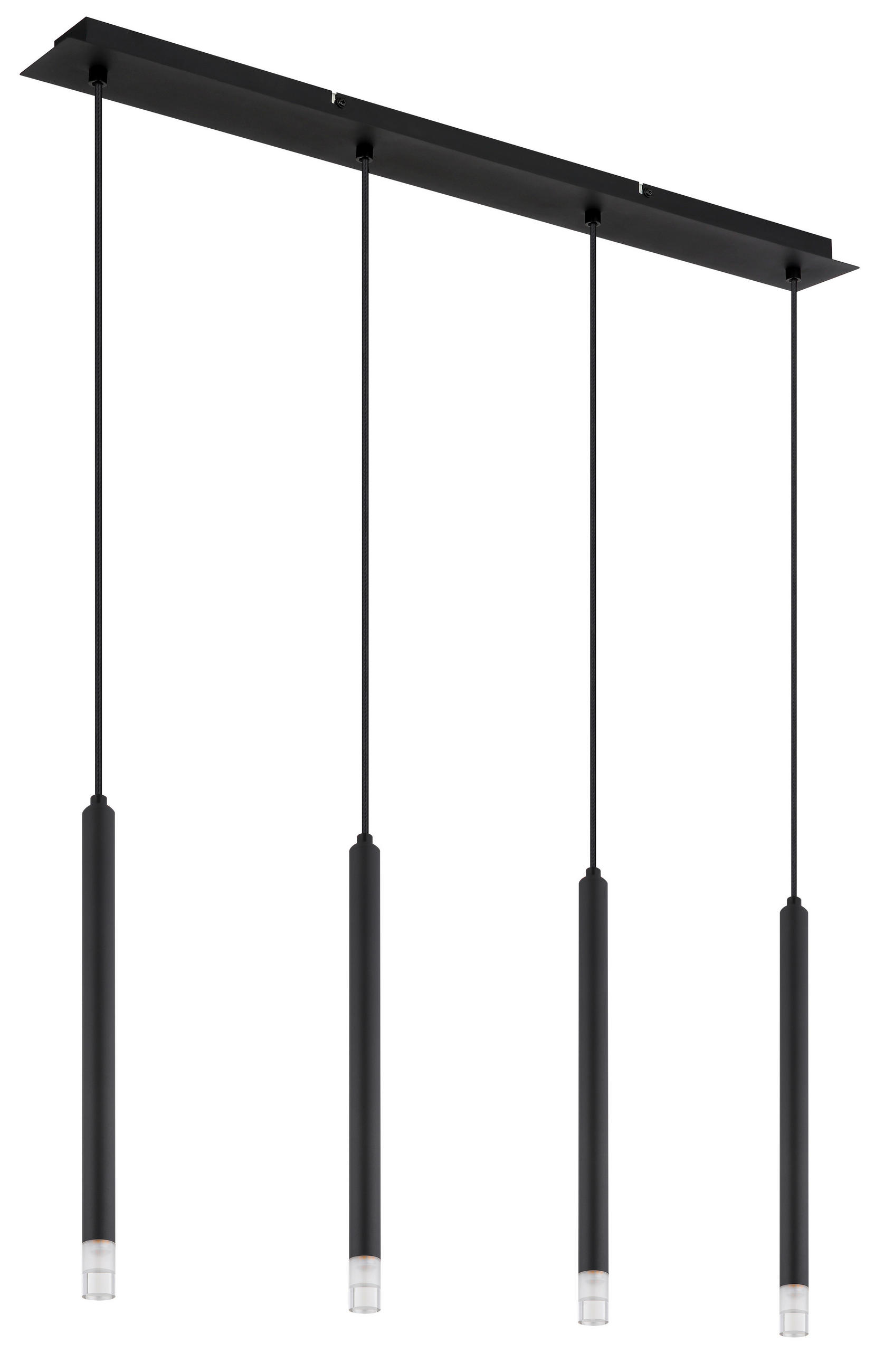 VISEČA SVETILKA 76/8/120 cm G9 - črna/prozorno, Design, kovina/umetna masa (76/8/120cm) - Globo