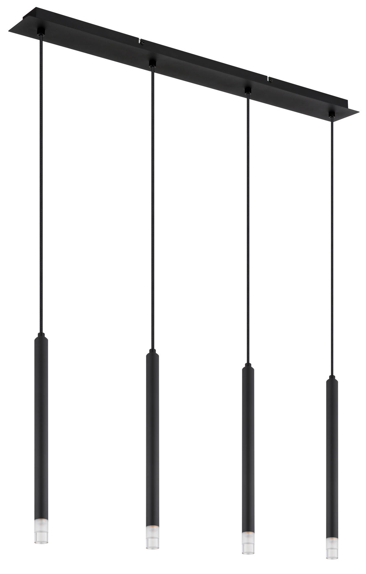 HÄNGELEUCHTE 76/8/120 cm    - Klar/Schwarz, Design, Kunststoff/Textil (76/8/120cm) - Globo