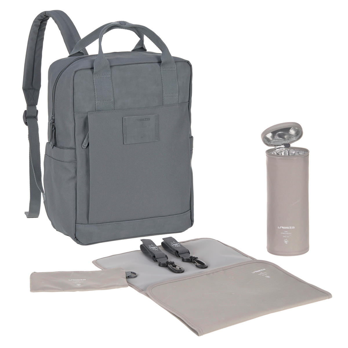 WICKELRUCKSACK  - Anthrazit, Basics, Textil (28,5/14/38cm) - Lässig