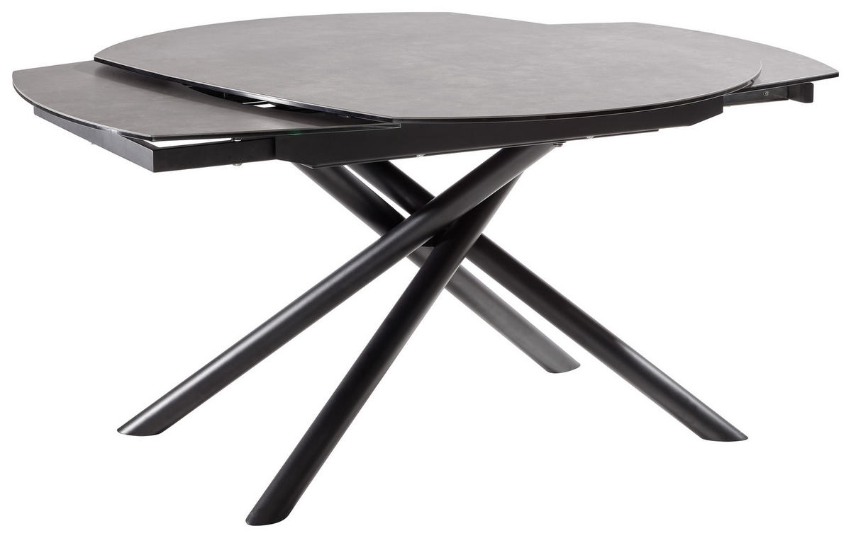 TRPEZARIJSKI STO  antracit, crna   - crna/antracit, Moderno, staklo/metal (130-190/100/77cm) - Novel
