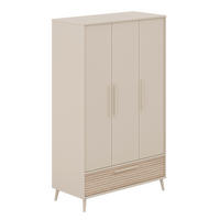 KLEIDERSCHRANK Eichefarben, Beige 3 Tür(en)  - Eichefarben/Beige, Basics, Holzwerkstoff (124/204/57cm) - Paidi