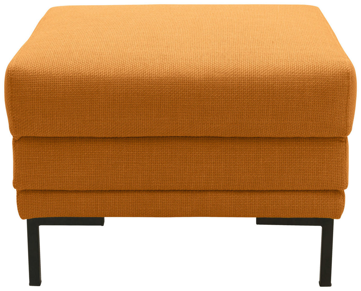 HOCKER Webstoff Orange  - Schwarz/Orange, Design, Textil/Metall (55/45/55cm) - LOOKS by W.Joop