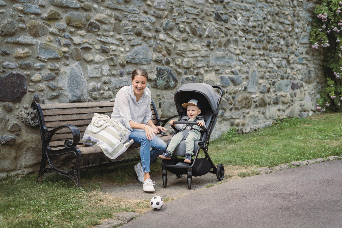 BUGGY Boogy 2 Stone  - Dunkelgrau/Schwarz, Basics, Textil/Metall (51/105/84,5cm) - Osann