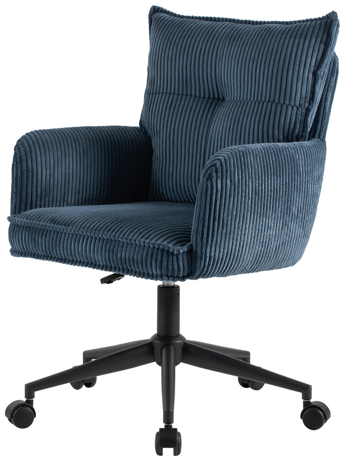 OTOČNÁ STOLIČKA, tkaná textília, modrá, čierna - čierna/modrá, Design, kov/textil (58/84,5-92/64cm) - Carryhome