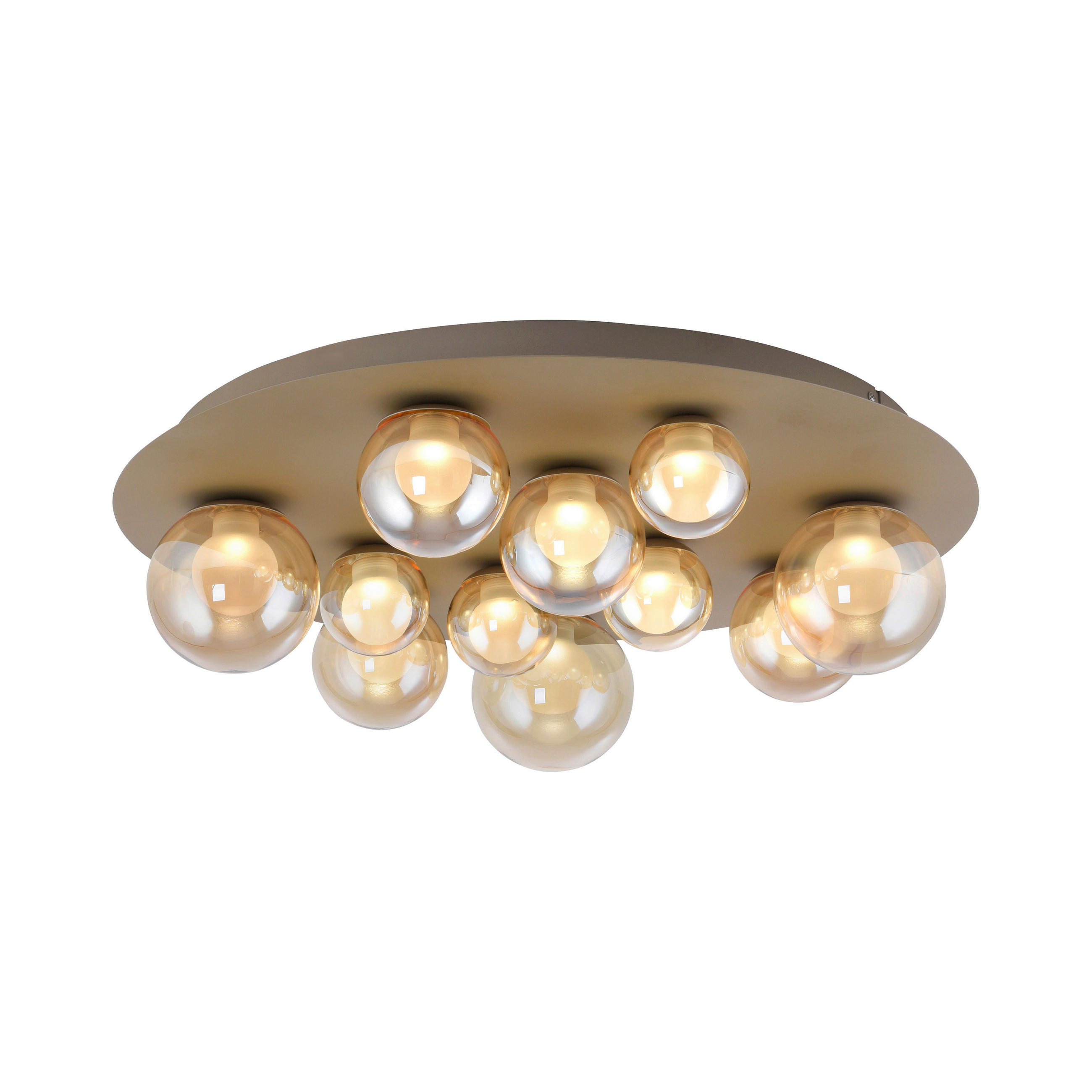 LED-DECKENLEUCHTE 60/60/17 cm  - Bronzefarben, Design, Glas/Kunststoff (60/60/17cm) - Neuhaus PURE
