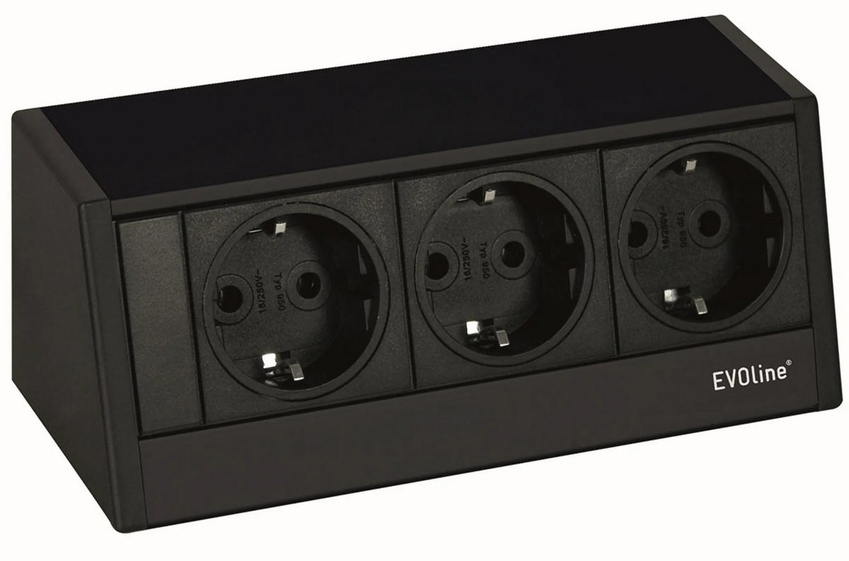 STECKDOSENELEMENT - Schwarz, Basics, Metall (17,9/7/7,3cm) - HKT