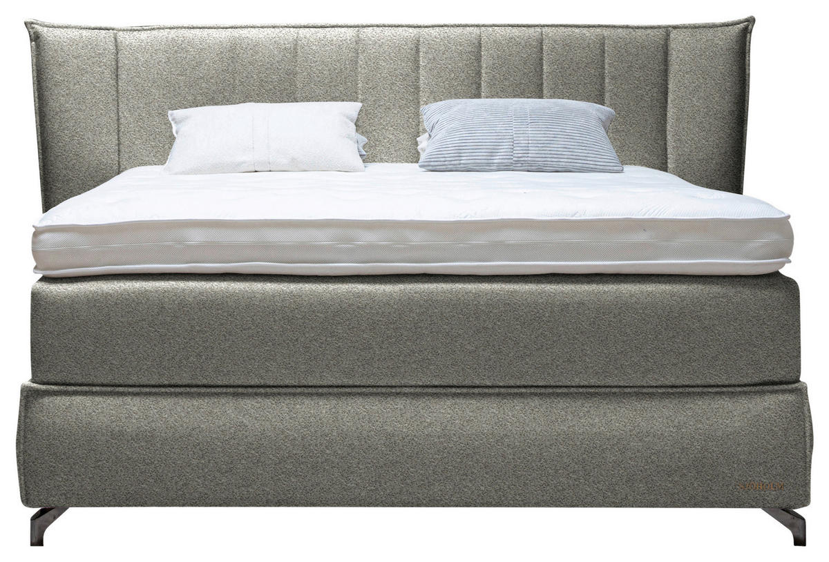 BOXSPRINGBETT 180/200 cm  in Beige  - Beige/Schwarz, Konventionell, Holz/Textil (180/200cm) - Sjöholm