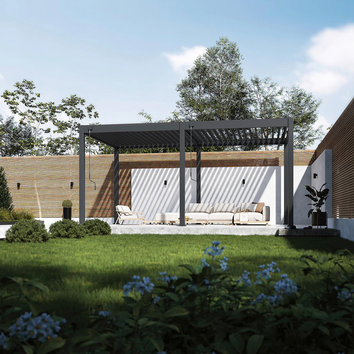 PERGOLA 530/255/300 cm Aluminium  - Anthrazit, Basics, Metall (530/255/300cm) - Gardenson