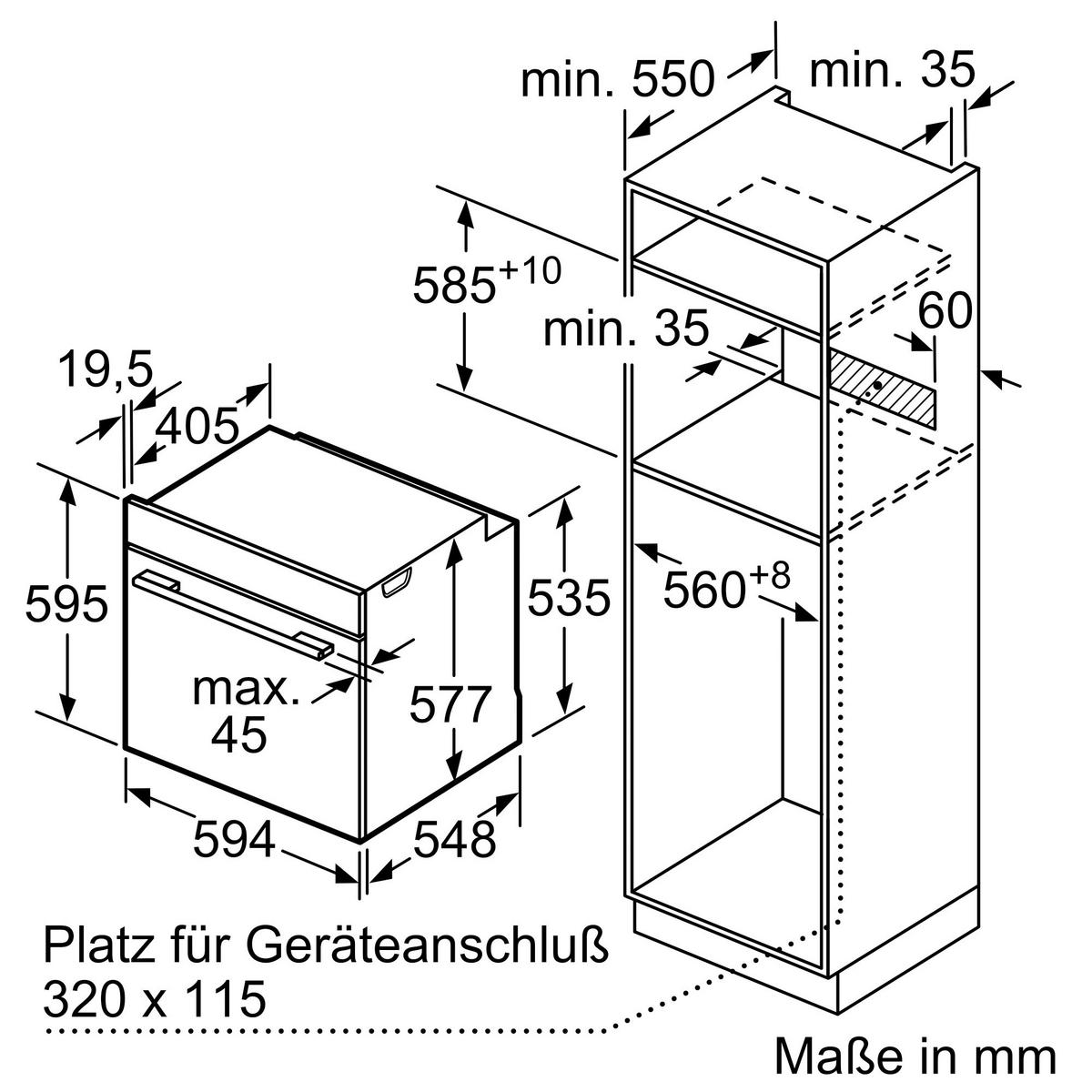 EINBAUBACKOFEN HB772G1B1  - Edelstahlfarben/Schwarz, Basics, Metall (59,4/59,5/54,8cm) - Siemens
