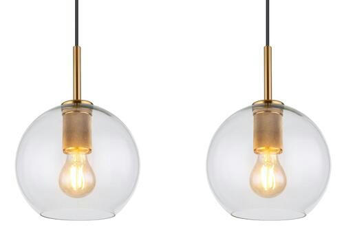 HÄNGELEUCHTE 90/20/120 cm    - Klar/Messingfarben, Design, Glas/Kunststoff (90/20/120cm) - Globo