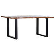 ESSTISCH in Holz 180/90/76 cm  - Schwarz/Naturfarben, Trend, Holz/Metall (180/90/76cm) - Landscape