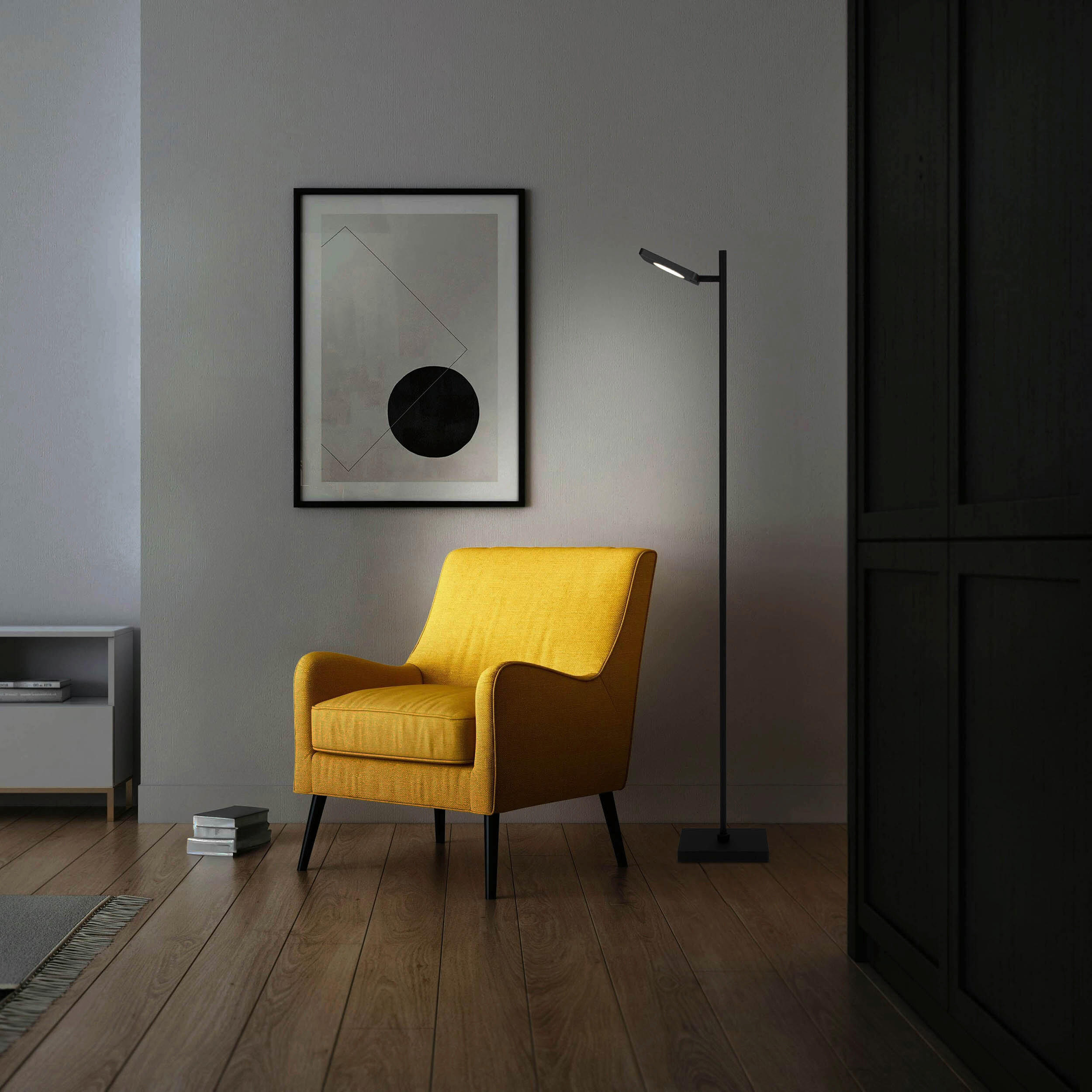 LED-STEHLEUCHTE LUPA 27/20/135 cm   - Schwarz, Design, Metall (27/20/135cm) - Näve