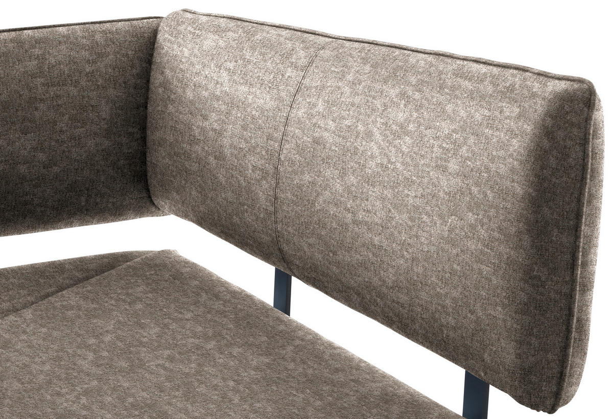 ECKBANK 205/165 cm  in Schwarz, Hellbraun  - Hellbraun/Schwarz, MODERN, Textil/Metall (205/165cm) - Cantus