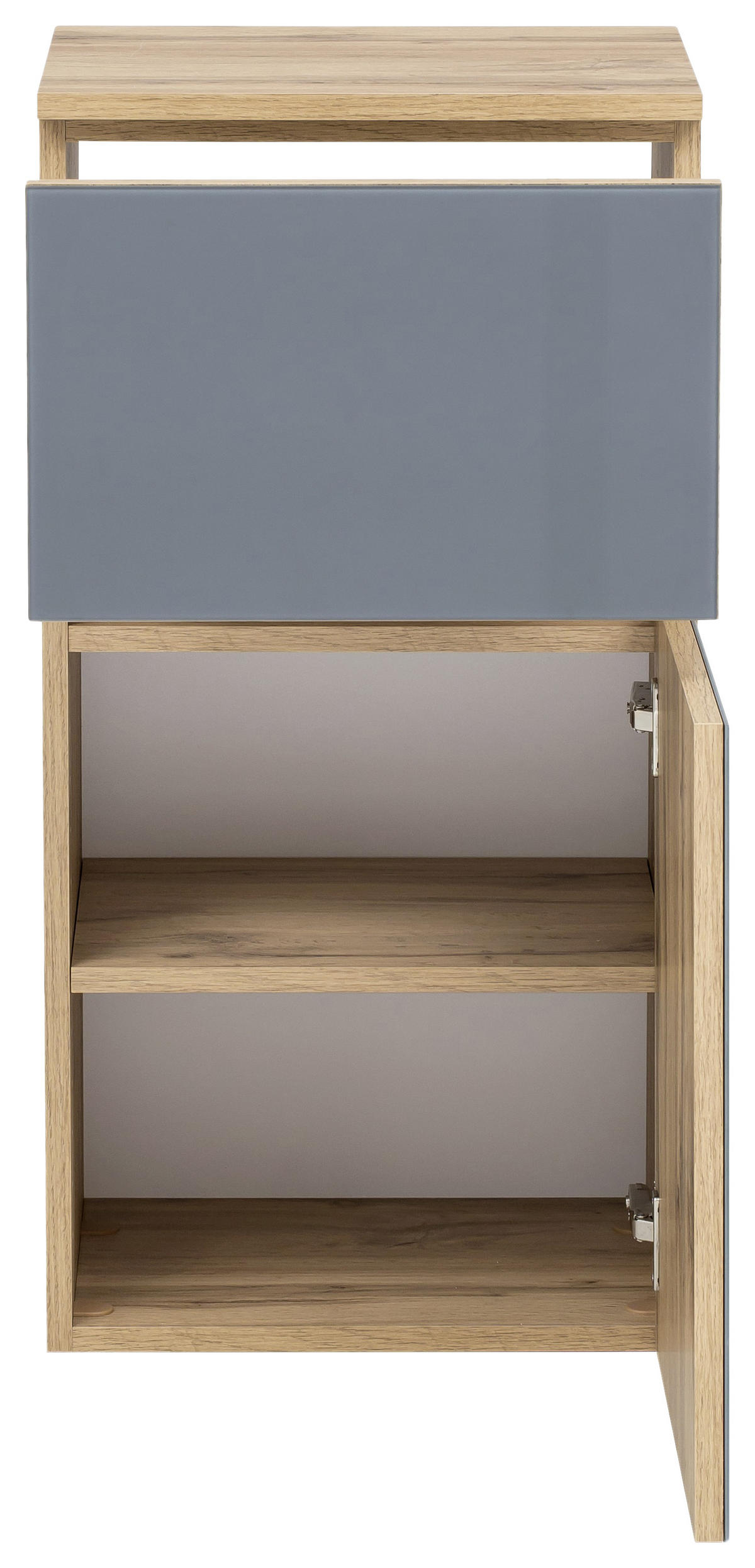 UNTERSCHRANK in   - Eichefarben/Silberfarben, Konventionell, Glas/Holzwerkstoff (40/79/35cm) - Held