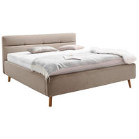 POLSTERBETT Lotte Bettkasten, Lattenroste 160/200 cm  in Beige  - Eichefarben/Birkefarben, KONVENTIONELL, Holz/Textil (160/200cm) - Boxxx