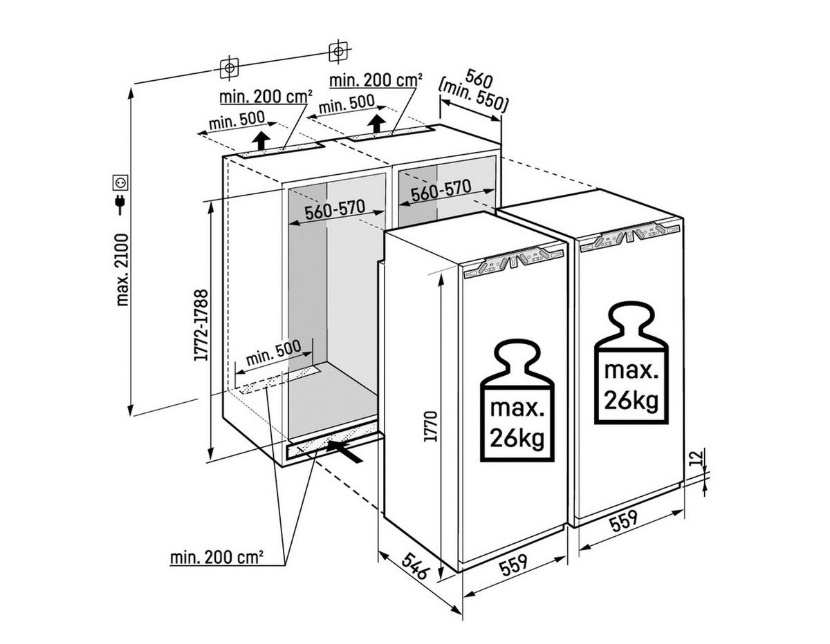 SIDE-BY-SIDE IXRF5100  - Weiß, Basics, Kunststoff/Metall (59,9+55,9/177/54,6cm) - Liebherr