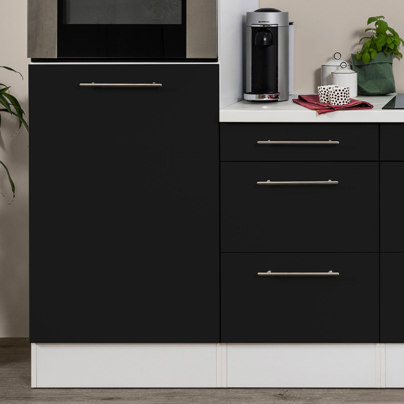 MODULKÖK 270 cm   i svart, vit  - stålfärgad/vit, Klassisk, metall/trämaterial (270cm) - Respekta