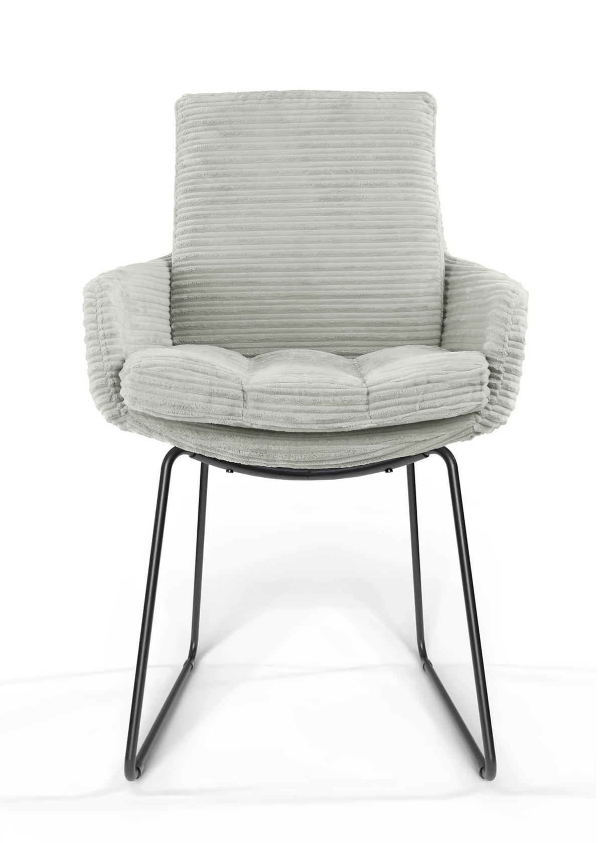 ARMLEHNSTUHL  Beinauswahl, ergonomische Rückenlehne, Stoff-/Lederauswahl gerippt  Naturfarben  - Schwarz/Naturfarben, Design, Textil/Metall (60/91/62cm) - Valdera