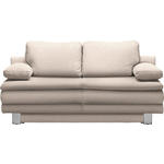 SCHLAFSOFA Bruno in Flachgewebe Sandfarben  - Sandfarben/Chromfarben, Design, Textil/Metall (194/96/86cm) - Novel