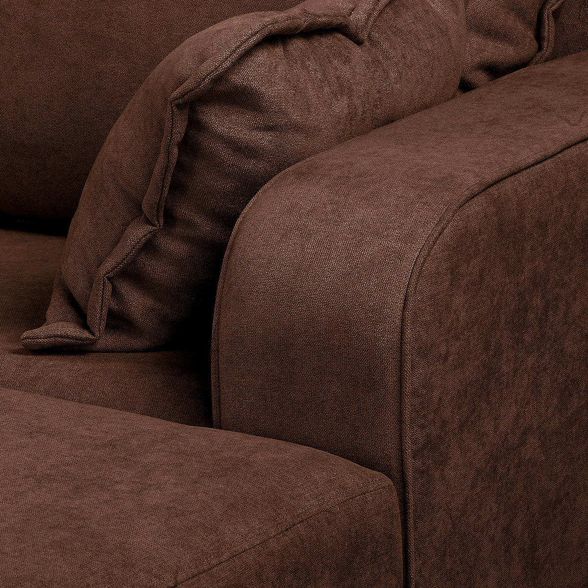 ECKSOFA in Mikrofaser Braun  230/150 cm  - Wengefarben/Braun, Design, Holz/Textil (230/150cm) - Livetastic