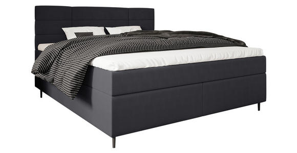 BOXBETT 180/200 cm in Dunkelgrau - Dunkelgrau/Birkefarben, KONVENTIONELL, Holz/Textil (180/200cm) - Carryhome