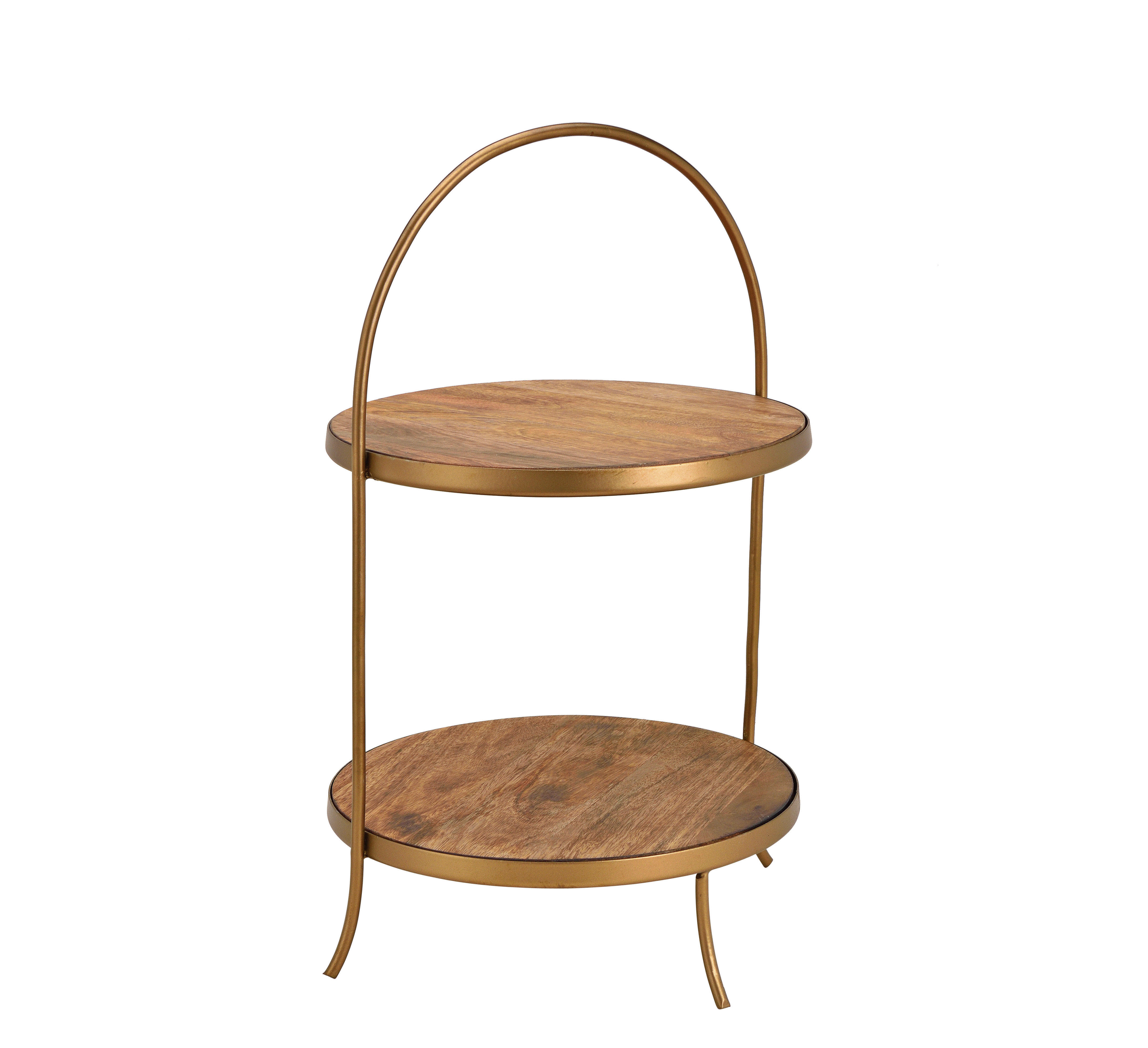 ETAGERE 2-stöckig - Braun, Basics, Holz/Metall (30/55/30cm)