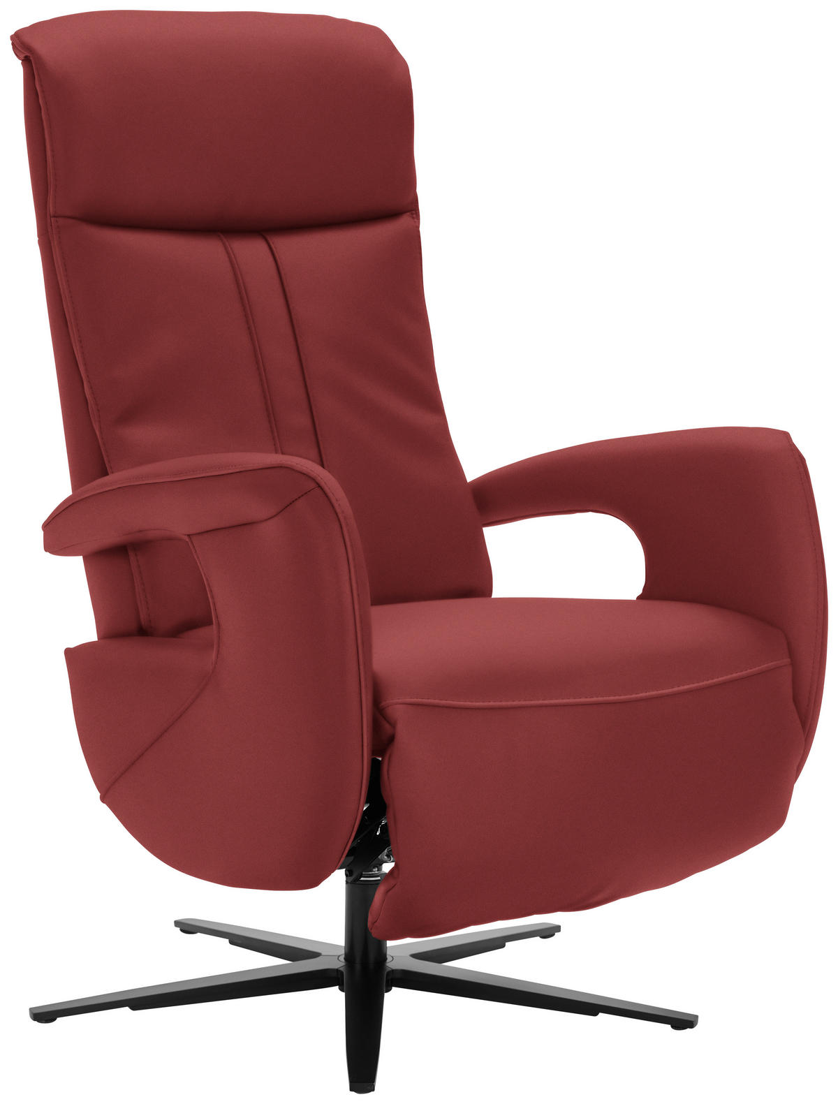 RELAXSESSEL in Leder Bordeaux  - Bordeaux/Schwarz, Design, Leder/Metall (71/112/83cm) - Dieter Knoll